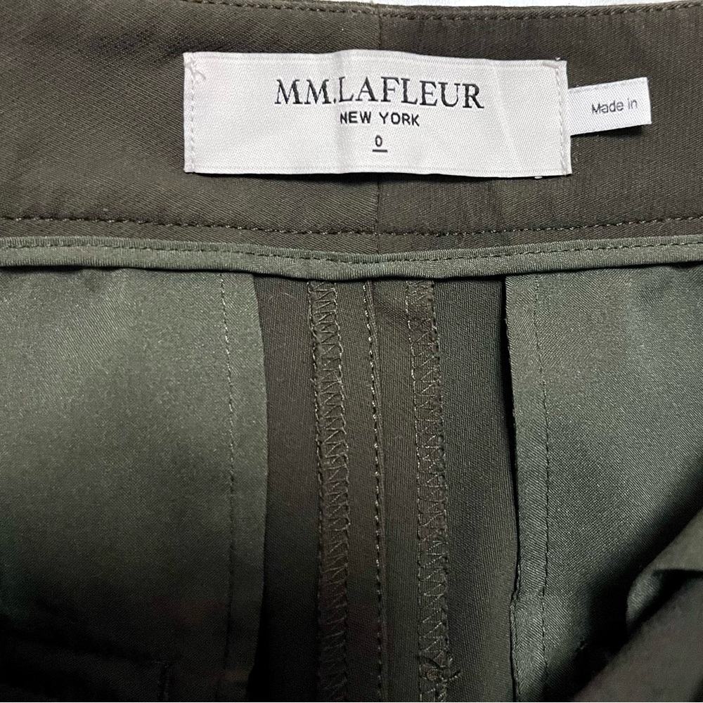 MM LAFLEUR The Anderson Wide Leg Pant Olive Green Cropped Minimalist Office - Picture 5 of 15